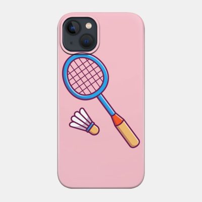 Racket And Shuttlecock Cartoon Phone Case Official Badminton Merch