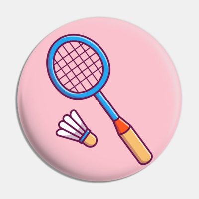 Racket And Shuttlecock Cartoon Pin Official Badminton Merch