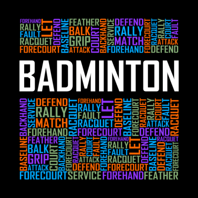 Badminton Words Throw Pillow Official Badminton Merch