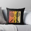 Vintage Retro Badminton Throw Pillow Official Badminton Merch