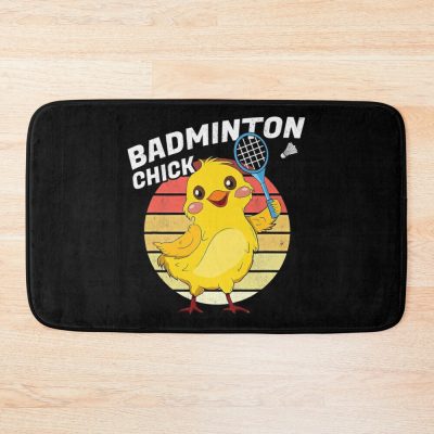 Badminton Chick Retro Chicken Birdie Women Badminton Bath Mat Official Badminton Merch