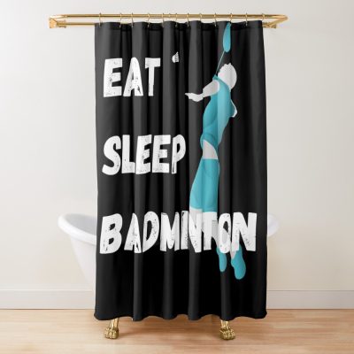 Badminton Eat Sleep Badminton Vintage Shower Curtain Official Badminton Merch