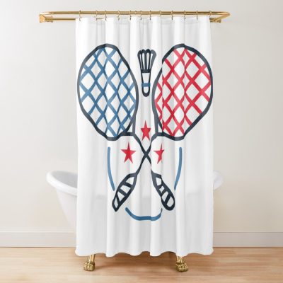 Badminton Racket Shower Curtain Official Badminton Merch