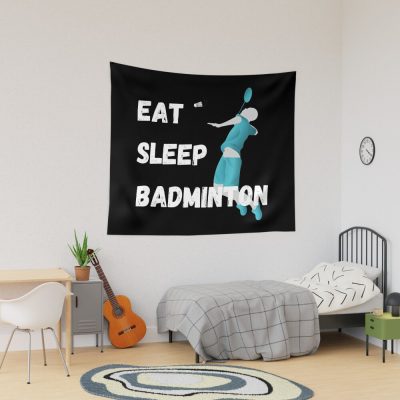 Badminton Eat Sleep Badminton Vintage Tapestry Official Badminton Merch