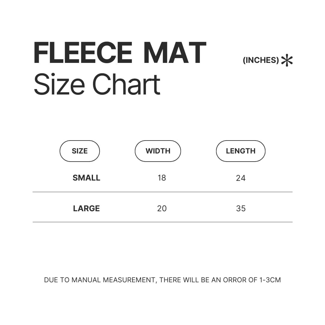 Fleece Mat Size Chart - Badminton Gifts Store