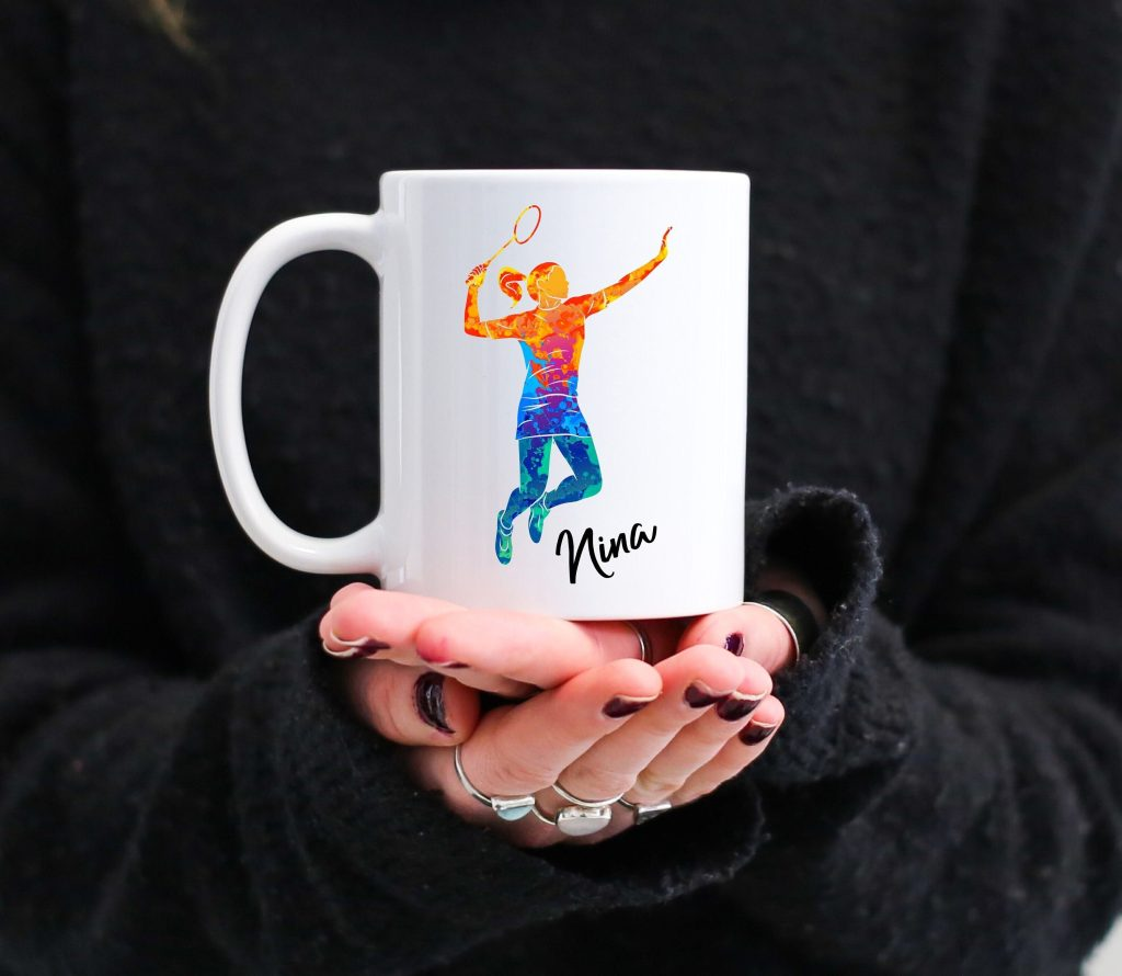 Personalized Badminton Player Mug