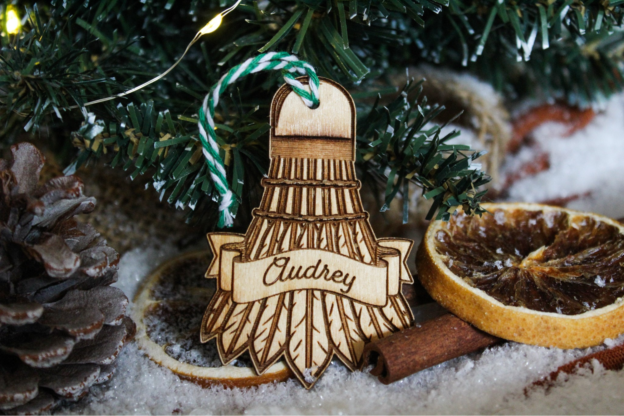 Personalised Badminton Christmas Shuttlecock Ornament